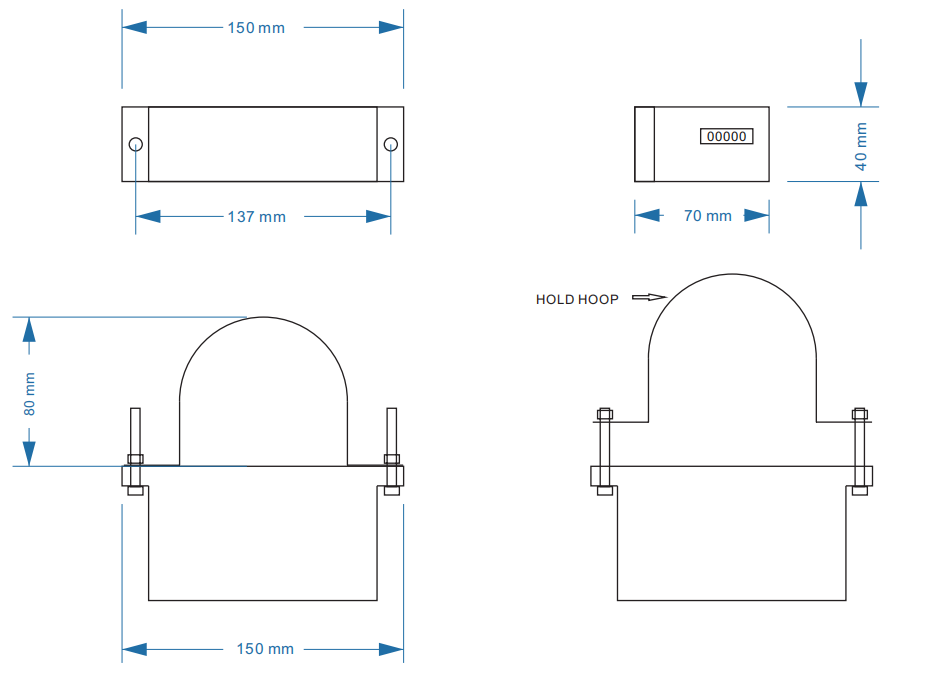 Lightning strike counter with mechanical counter 001